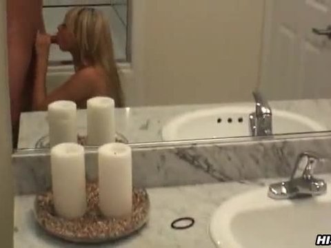 Real amateur bathroom sex and cum shooting