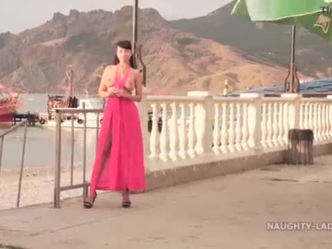 My red dress is perfect to flashing in public